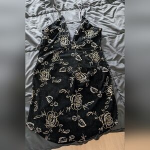 Velvet Floral Mini Dress